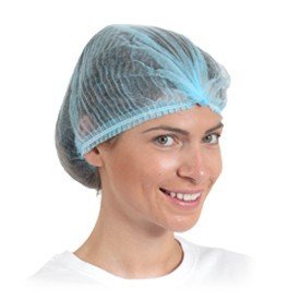 Disposable Non-woven Pleated Caps - Blue (100 pcs)