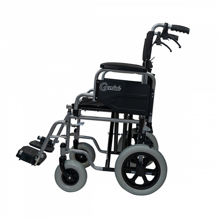 Gemini Grey Wheelchair, Medium Wheels 46 Cm (12")