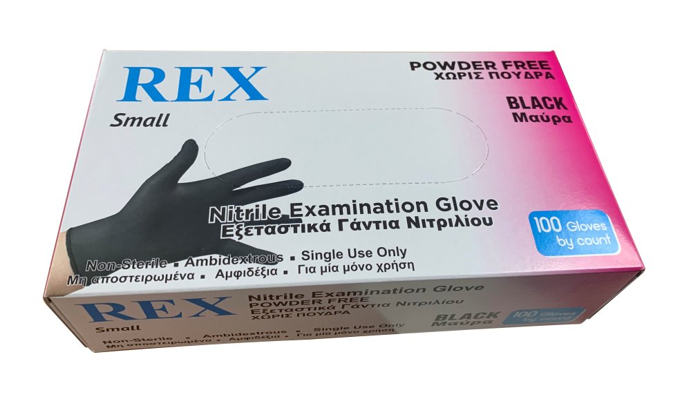 Rex Nitrile Gloves Black