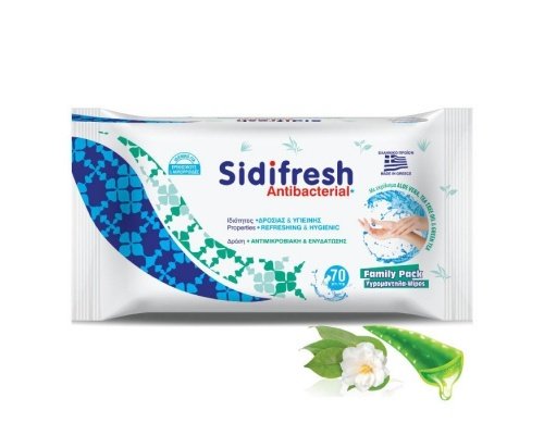 Sidifresh Antibacterial Wipes (70 pcs)