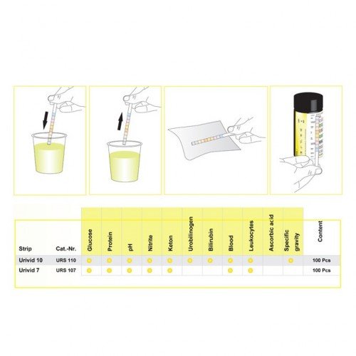 Urine glucose/ ketone test strips (100 pieces)