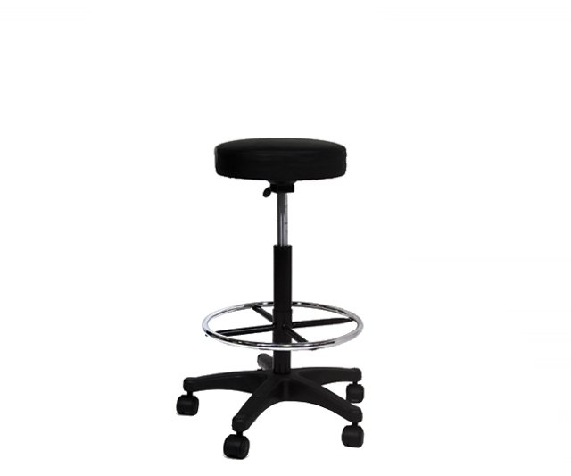 Padded stool with foot rest Fazzini