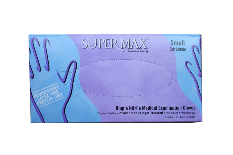 Γάντια νιτριλίου Supermax μπλε (100 τμχ)