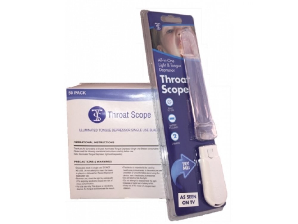 Throatscope Illuminated Tongue Depressor Single-use Blades (20 pcs)