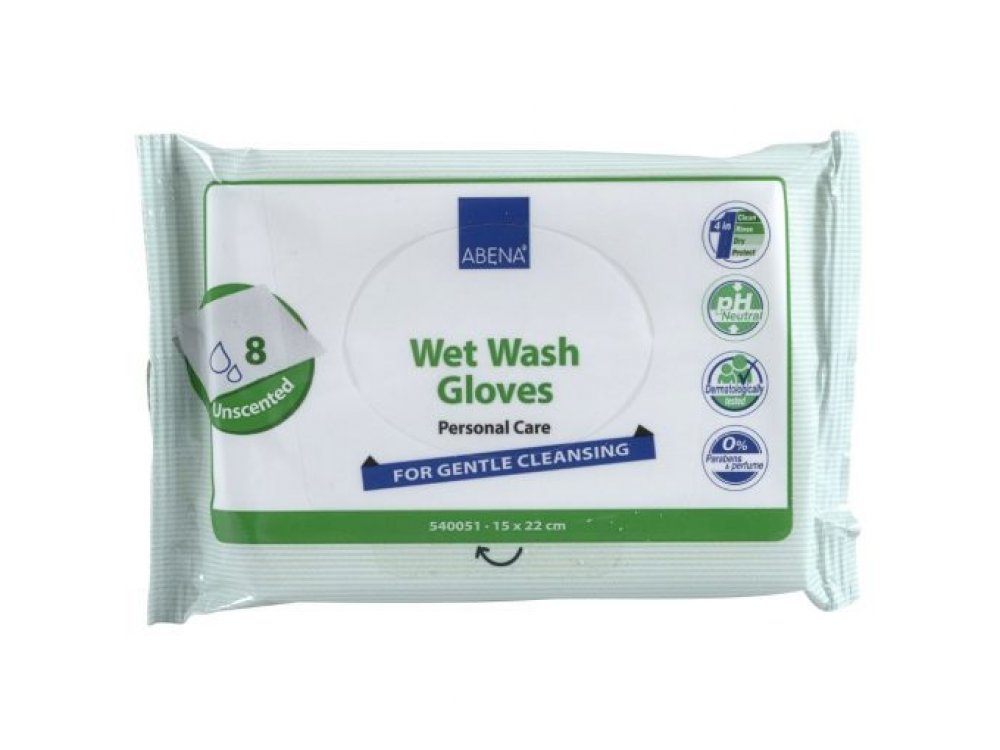 Abena Wet Wash Gloves (8 pcs)