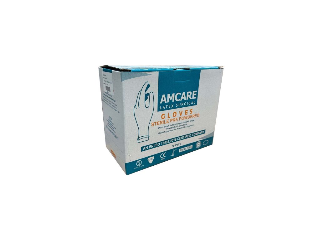 AMCARE sterile surgical gloves with powder