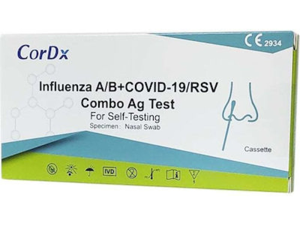 Test διαγνωστικό CorDX Combo (Influenza A/B & Covid-19/RSV)