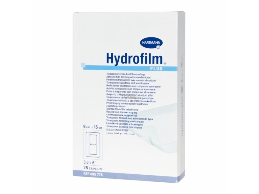 Hydrofilm Self-Adhesive film dressing with absorbent pad Waterproof 10x20 cm Plus (5 pcs)