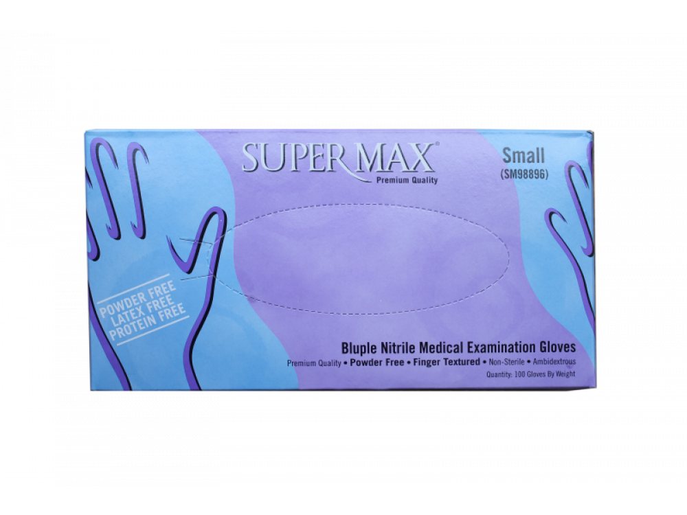 Γάντια νιτριλίου Supermax μπλε (100τμχ)