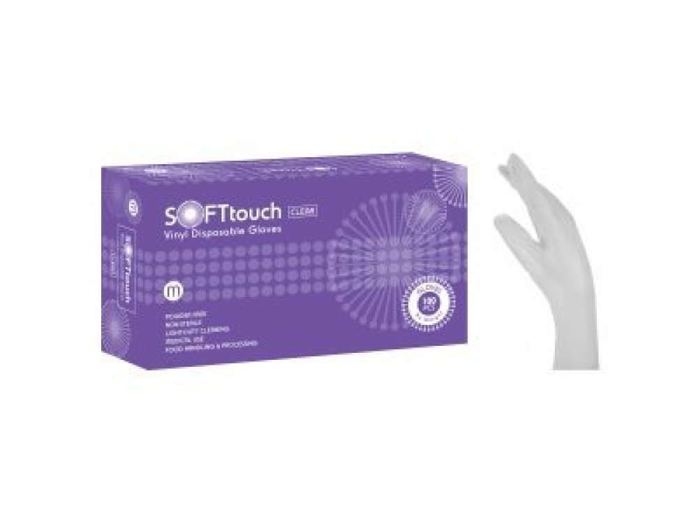 Γάντια βινυλίου SoftTouch χωρίς πούδρα (100τμχ)