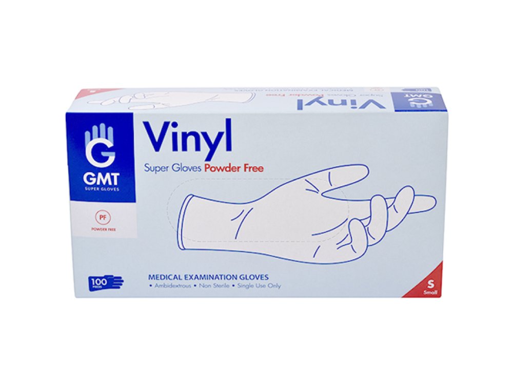 GMT powder-free vinyl exam gloves