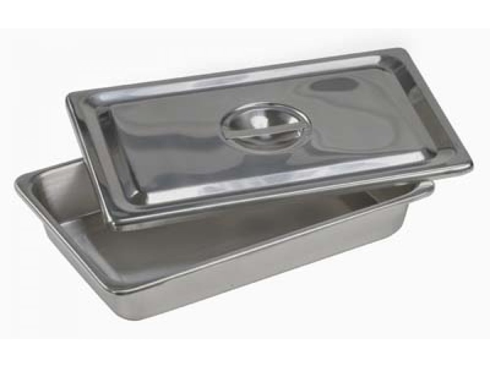 Inox Instrument Tray with Lid / Sterilization Container