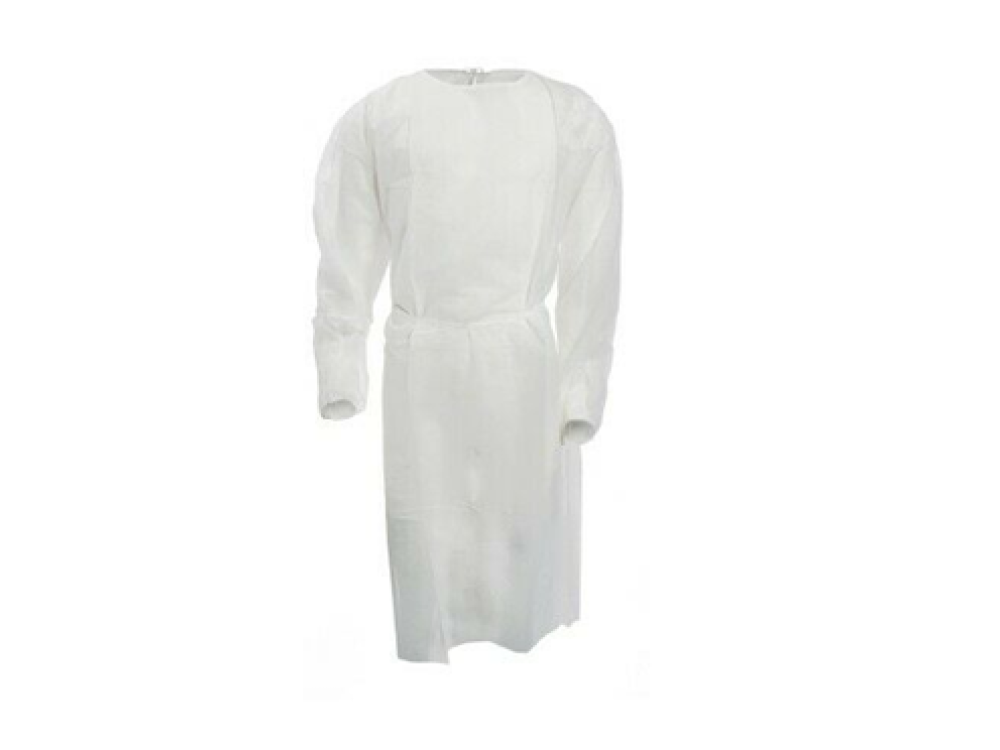 Non-woven Disposable Gowns 25gr - White (10 pcs)