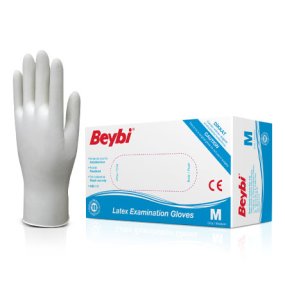 Γάντια εξεταστικά Beybi με πούδρα - Medium
