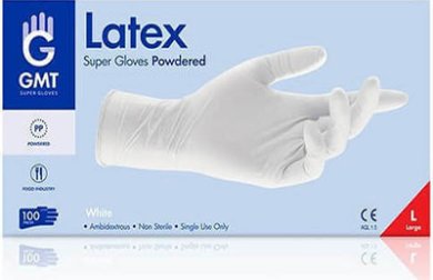 Γάντια εξεταστικά GMT latex (100 τμχ)