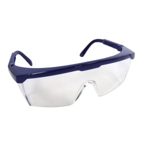 Safety glasses with blue HC1 polycarbonate frame