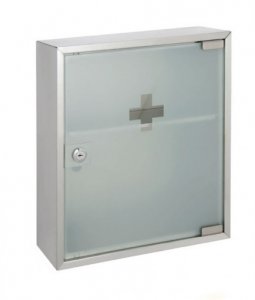 Wall-Mounted First Aid Cabinet with Glass Door